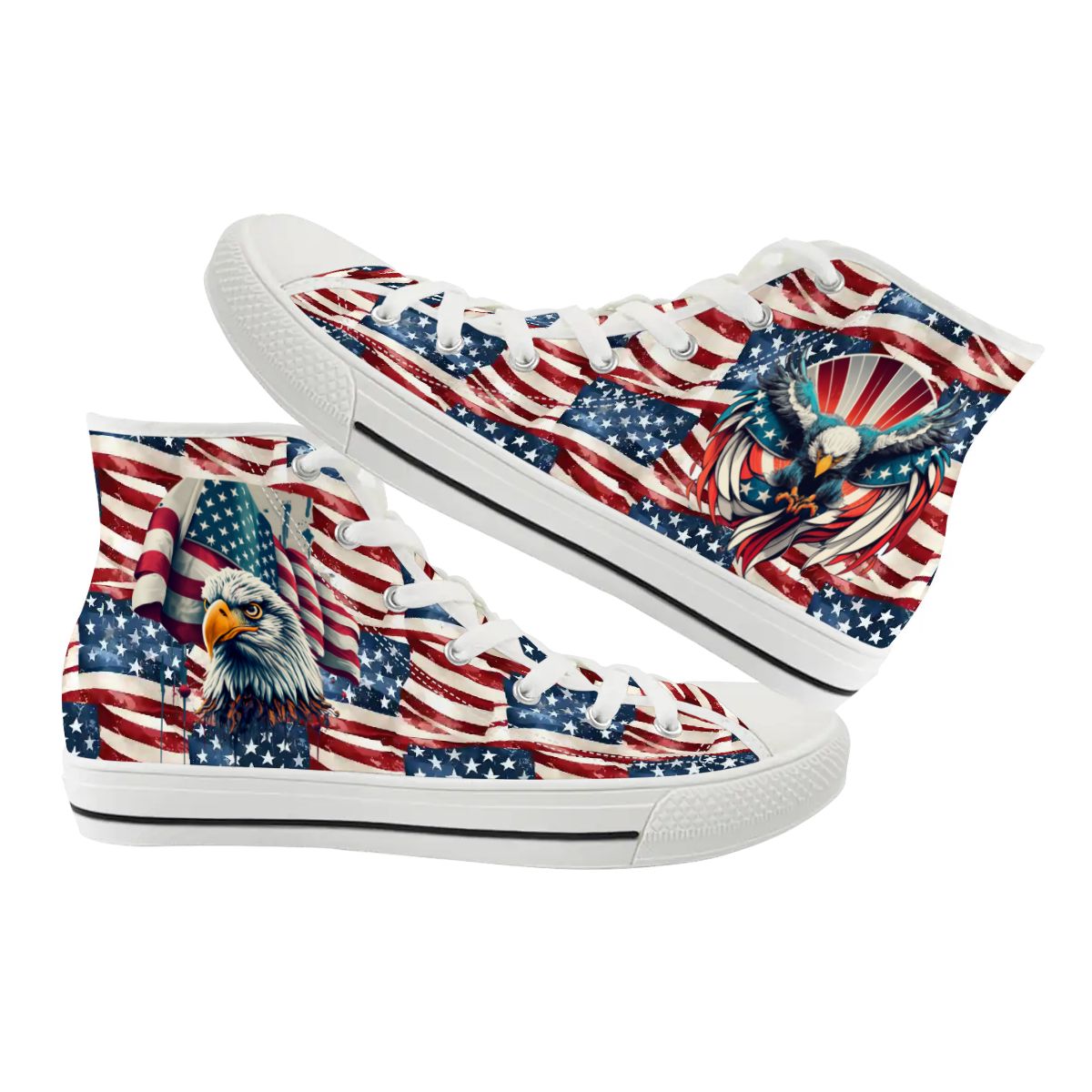 Patriot Eagles, Women's High Top Canvas Shoes