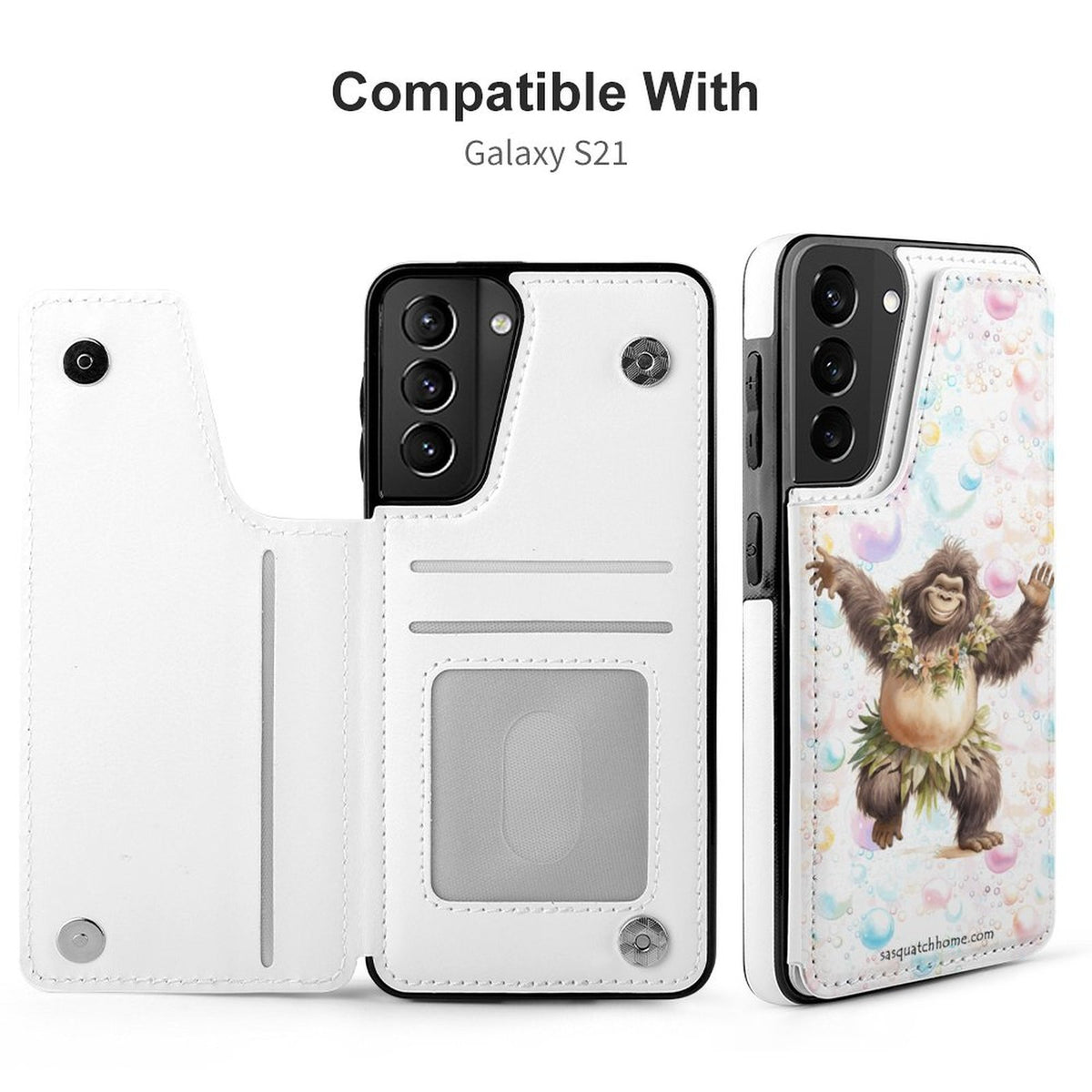 Samsung S21 Ultra, Phone Case / Flip Cover Wallet - Dancing Sasquatch