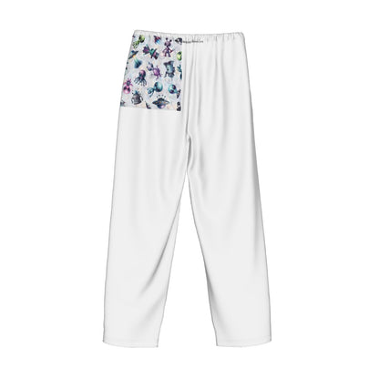 6 Alien Designs, Men’s Polyester, Drawstring, Pajama Pants