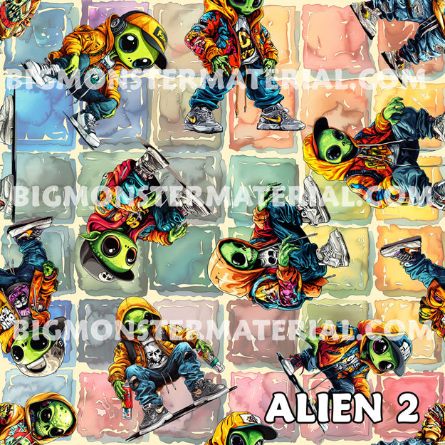 6 Alien Designs, 4 Piece Auto Floor Mats