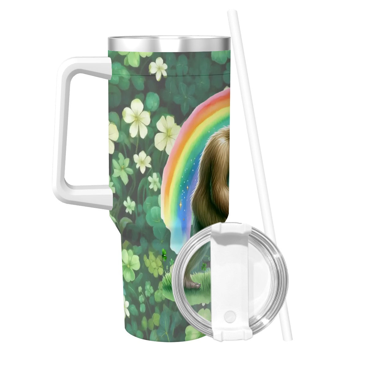 Sasquatch Bigfoot 40 oz Stainless Steel Travel Coffee Mug with a Straw
