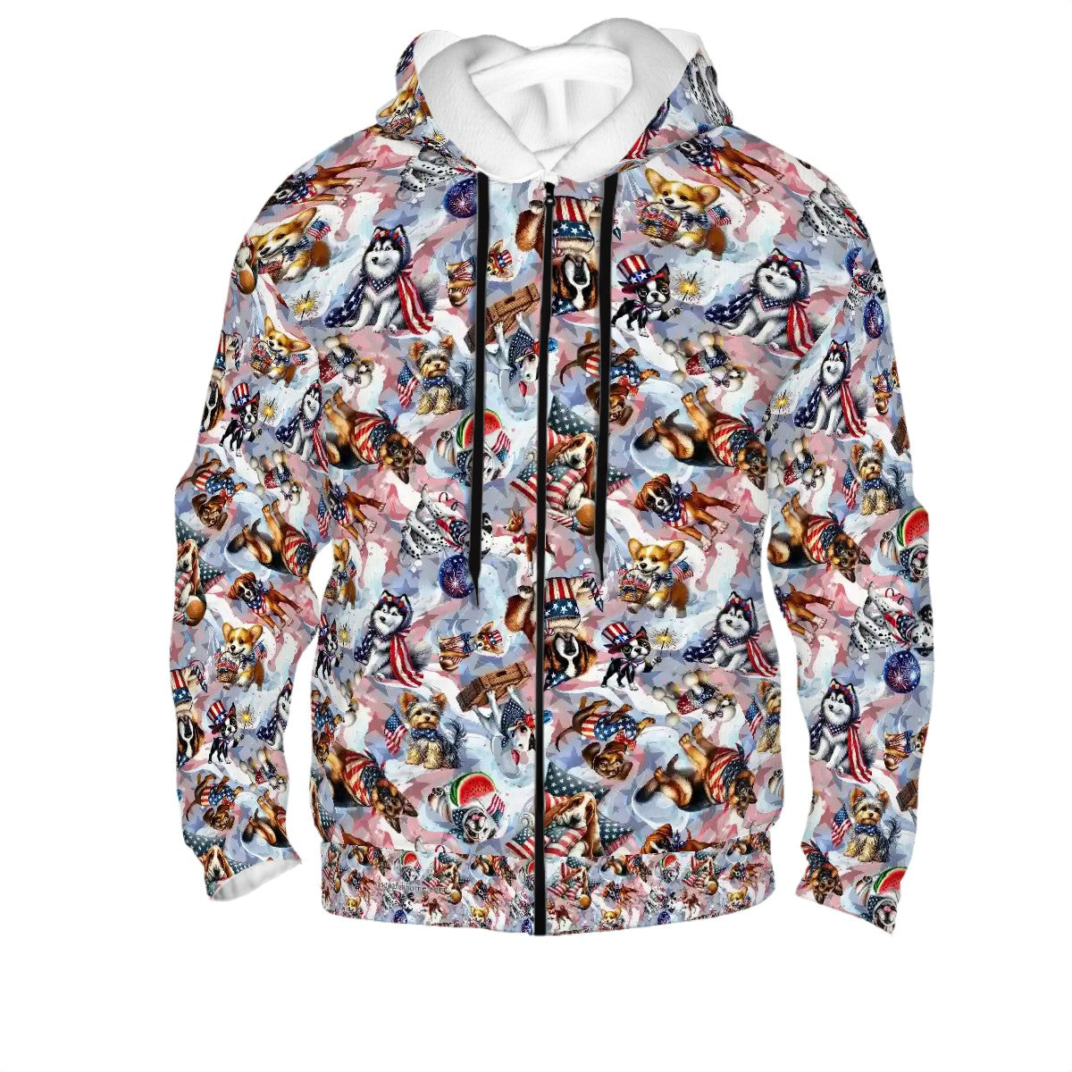 8 Patriot Designs, Adult Zip Up Hoodie