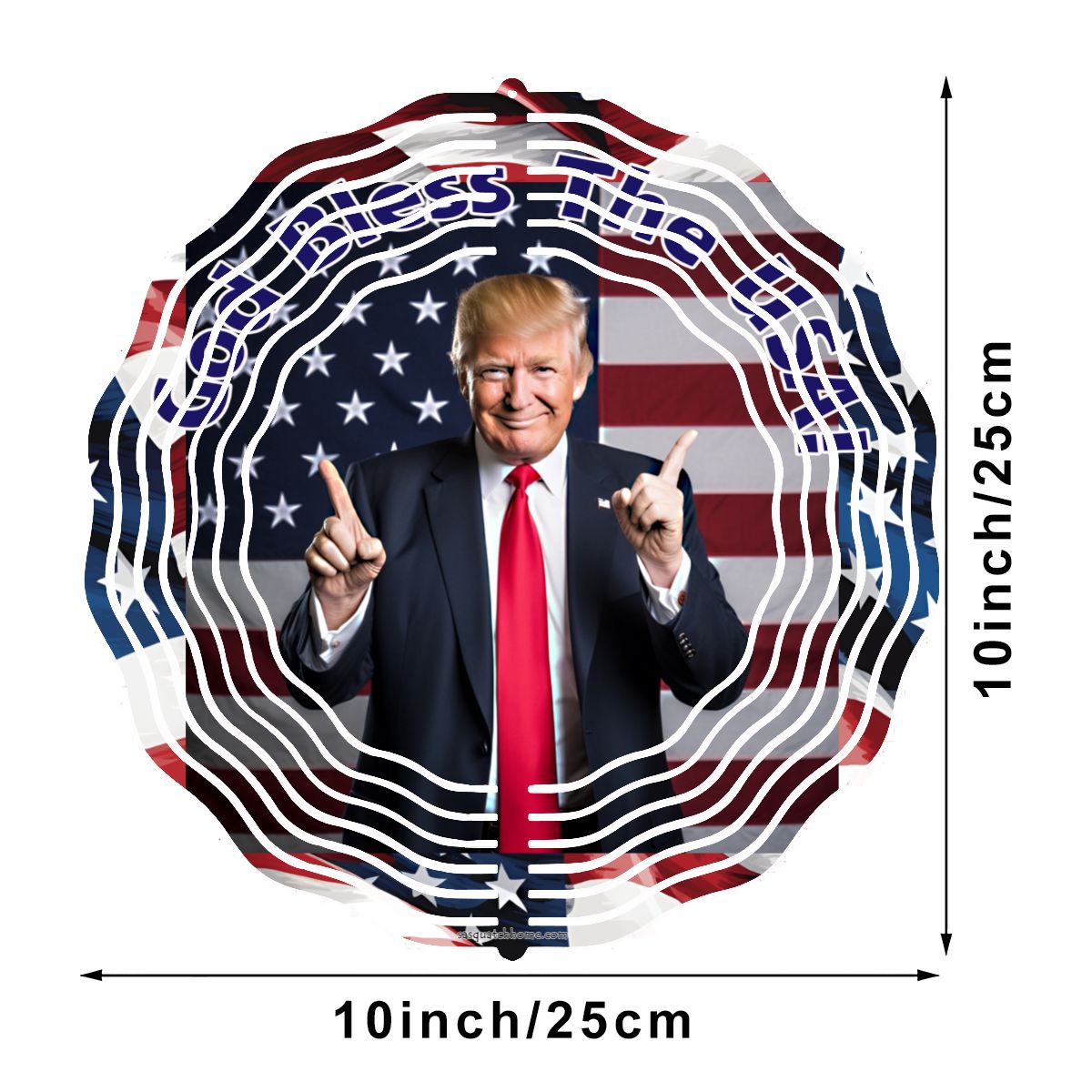 Donald Trump, US Made Hanging Metal 3D Wind Spinner, Ornament - MADE IN USA