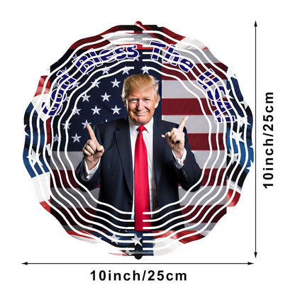 Donald Trump, US Made Hanging Metal 3D Wind Spinner, Ornament - MADE IN USA