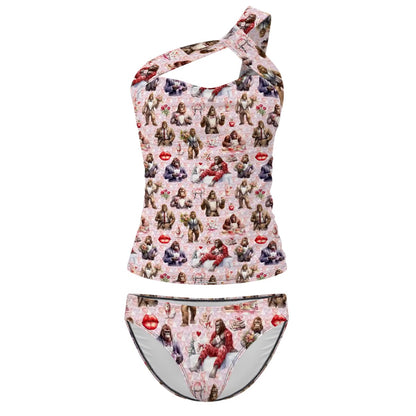 19 Bigfoot / Sasquatch Designs, Women One-Shoulder Tankini, Two Piece