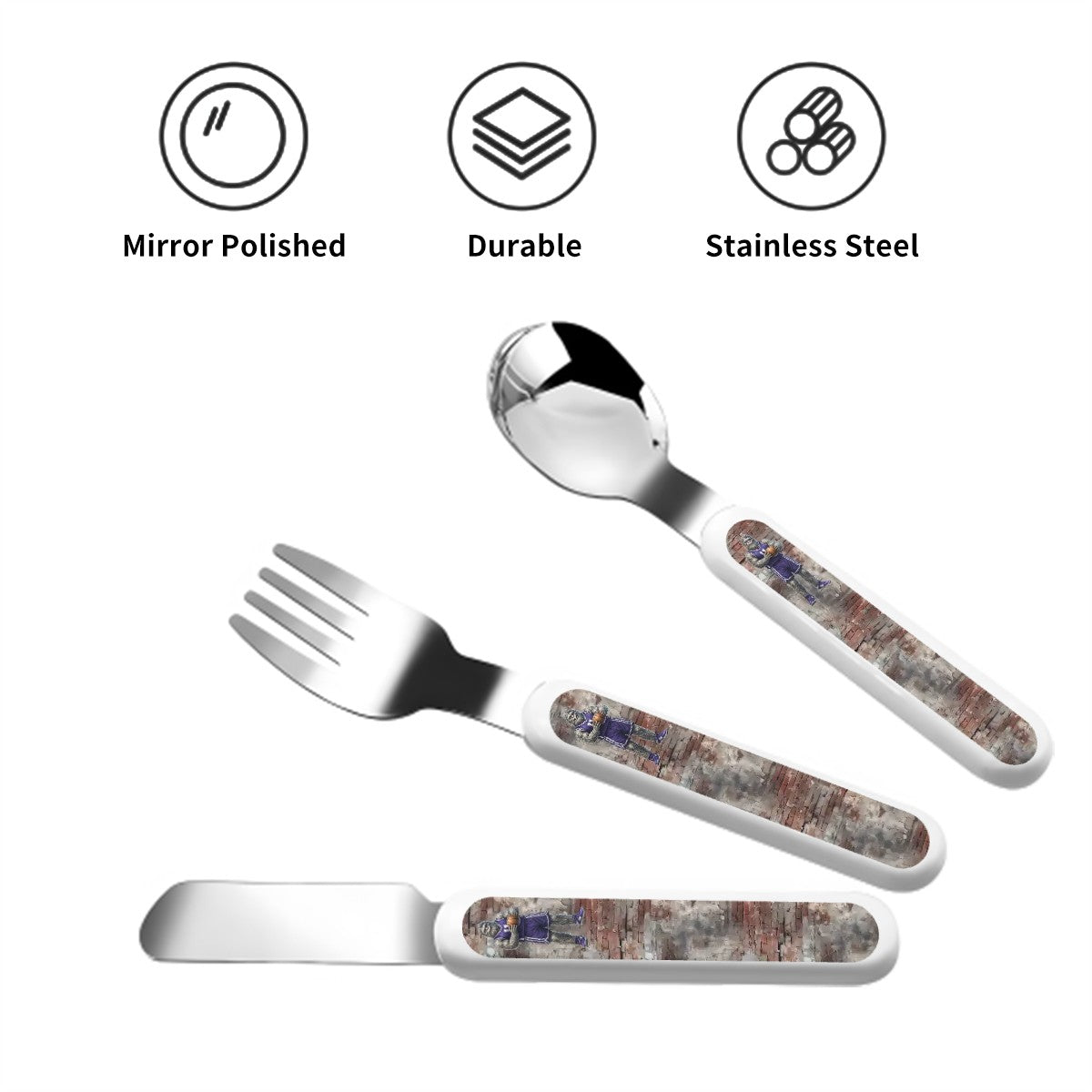 Kids Cutlery Set Straight Handle