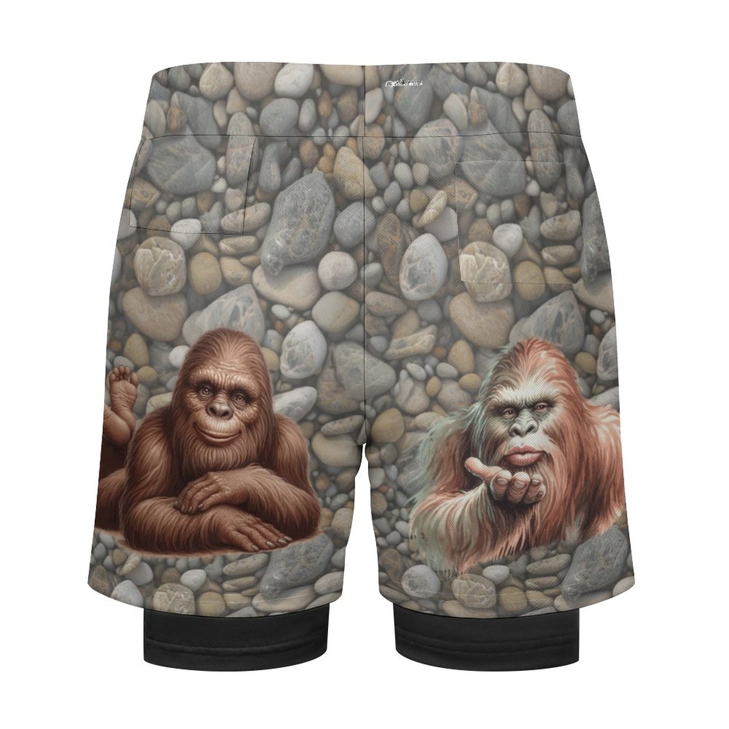Sasquatch Kiss, Men Beach Shorts / Swim trunks with 4 Pockets