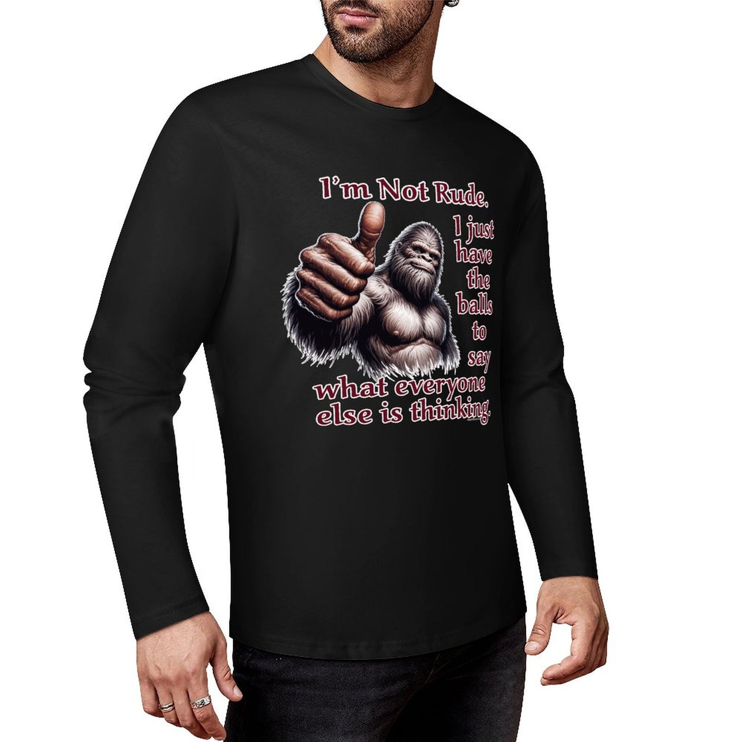 Bigfoot - Sasquatch Cotton Unisex Long Sleeve T-shirt