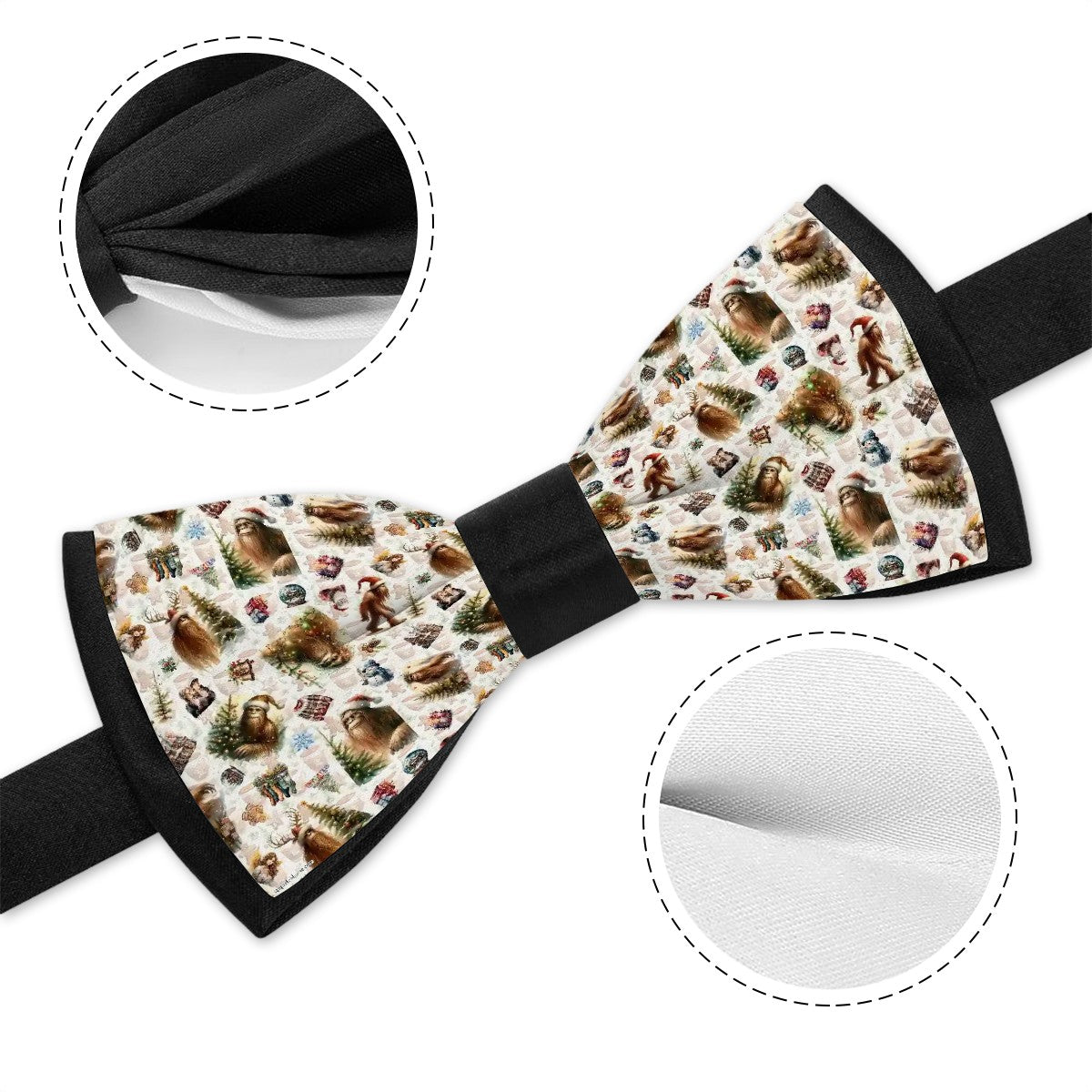 Sasquatch, Bigfoot Christmas, Polyester BowTie