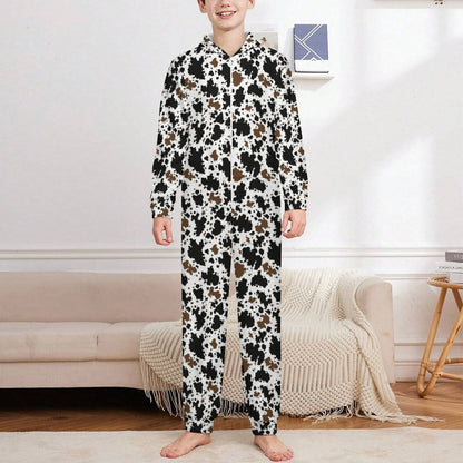10 Misc Designs, Youth Flannel Footless Zip up Pajama Jumpsuit