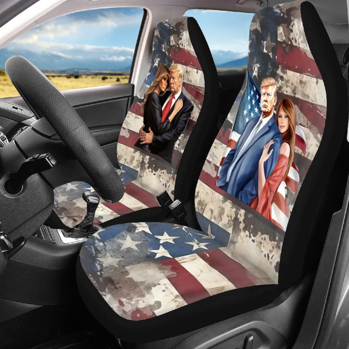 Donald & Melania Trump, Car Seat Covers, Full 3 Piece Set