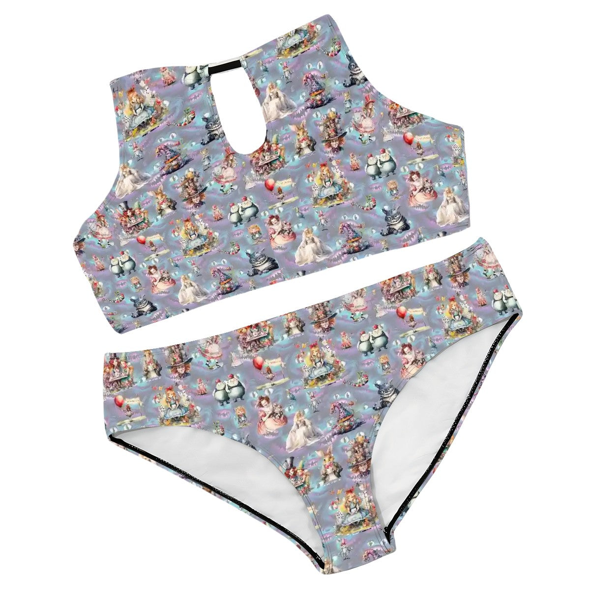 Alice in Wonderland, Plus Size High-Waisted Bikini Customized Services