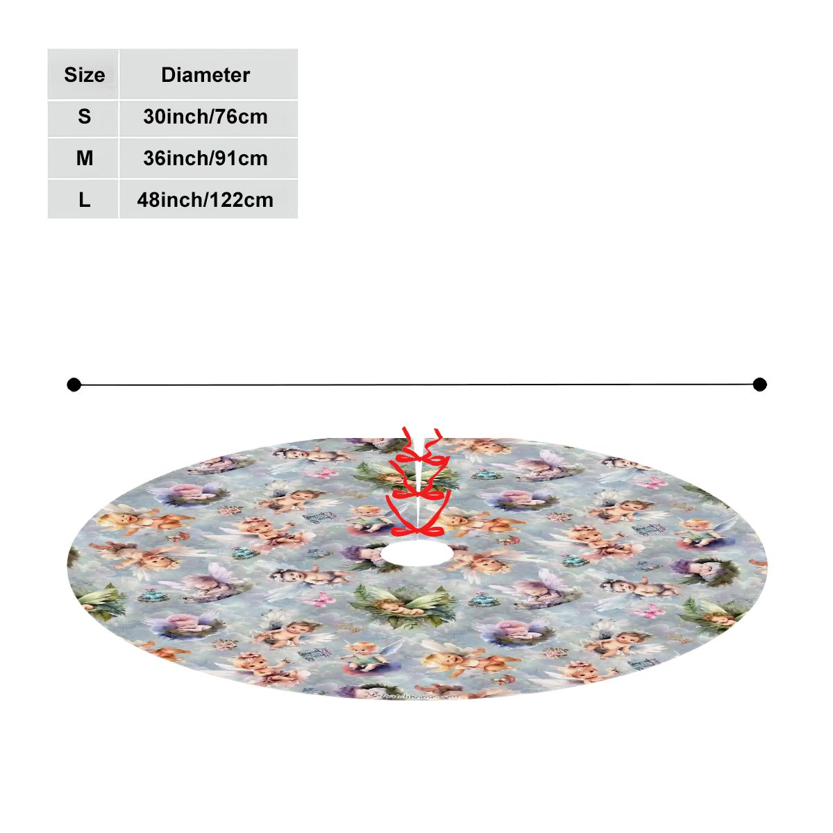 6 Fairy / Angel Designs, Plush Christmas Tree Skirt