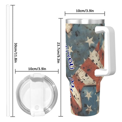 Trump "I'm Describing You" Themed 40 oz Travel Coffee Mug with a Straw