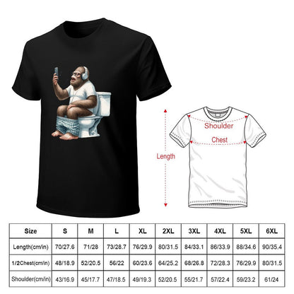 Sasquatch, Bigfoot on Toilet -Short Sleeve Cotton T-shirt Men