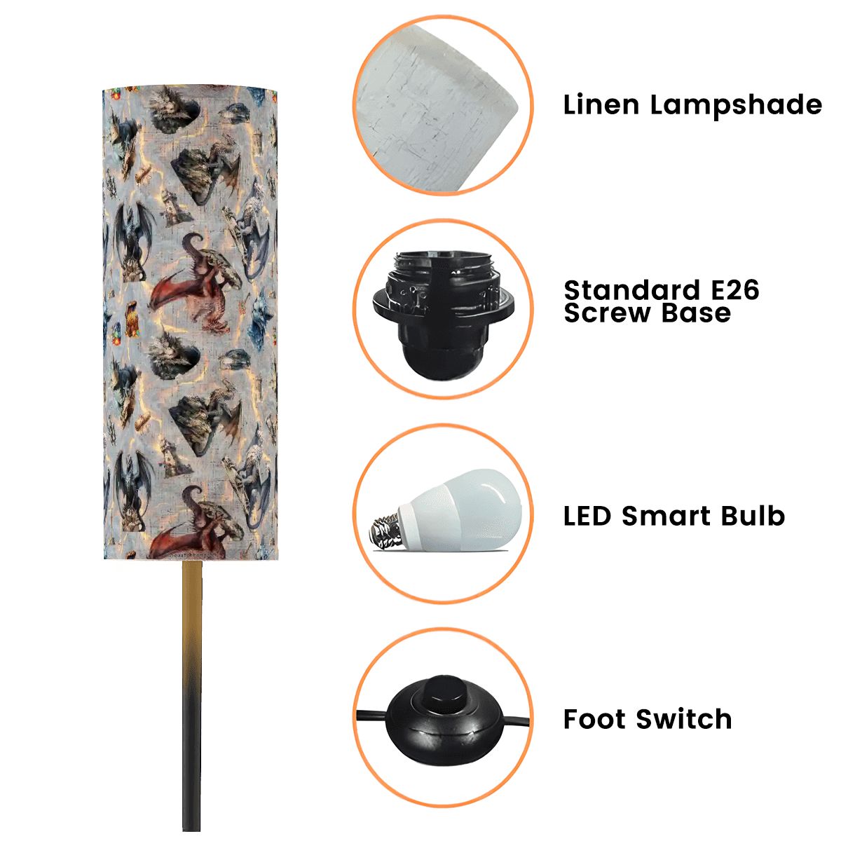 20 Misc Designs, Floor Lamp Modern Standing Lamp (Made in USA)