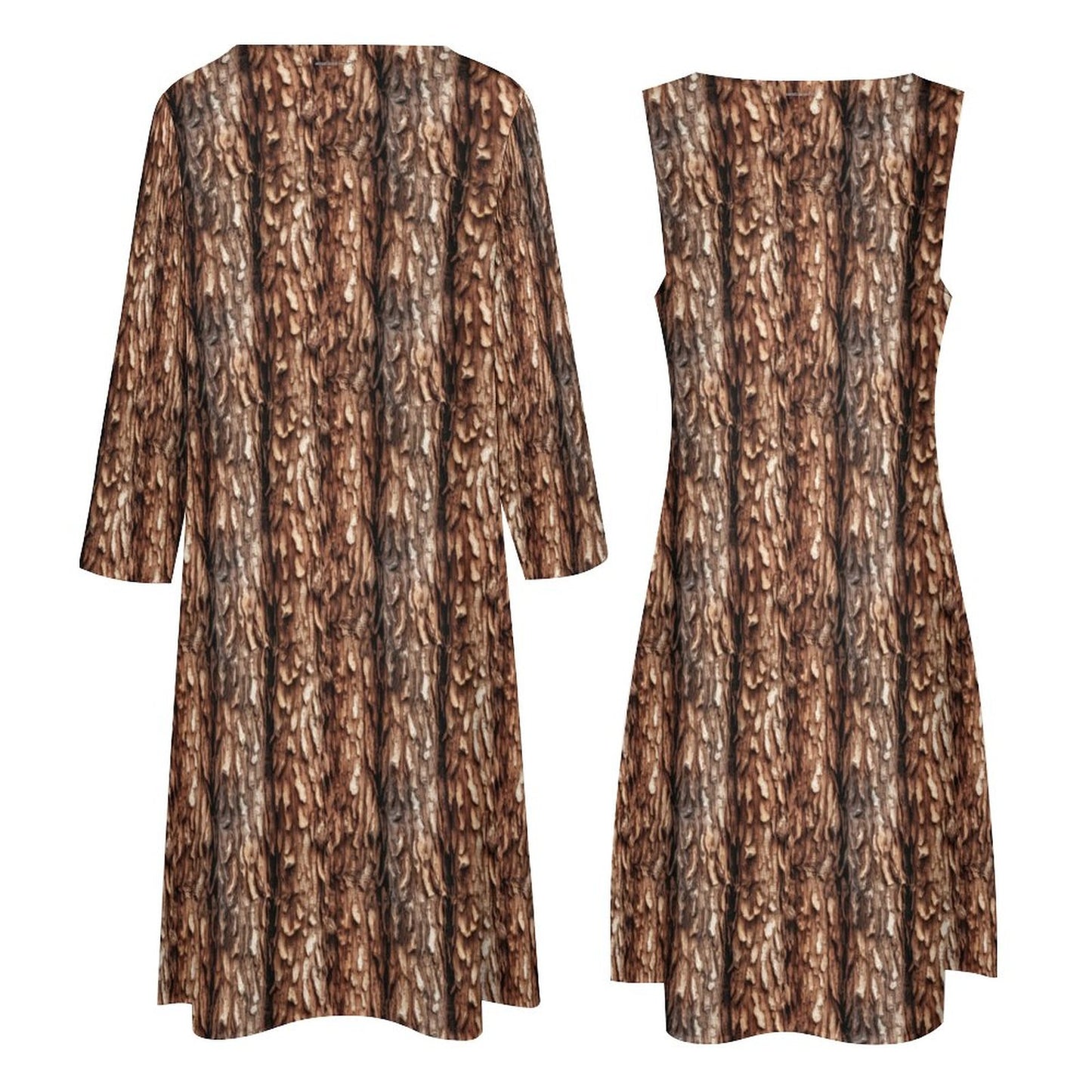 Yoga Cowboy Bigfoot Sasquatch, Women’s Long Dress with Cardigan