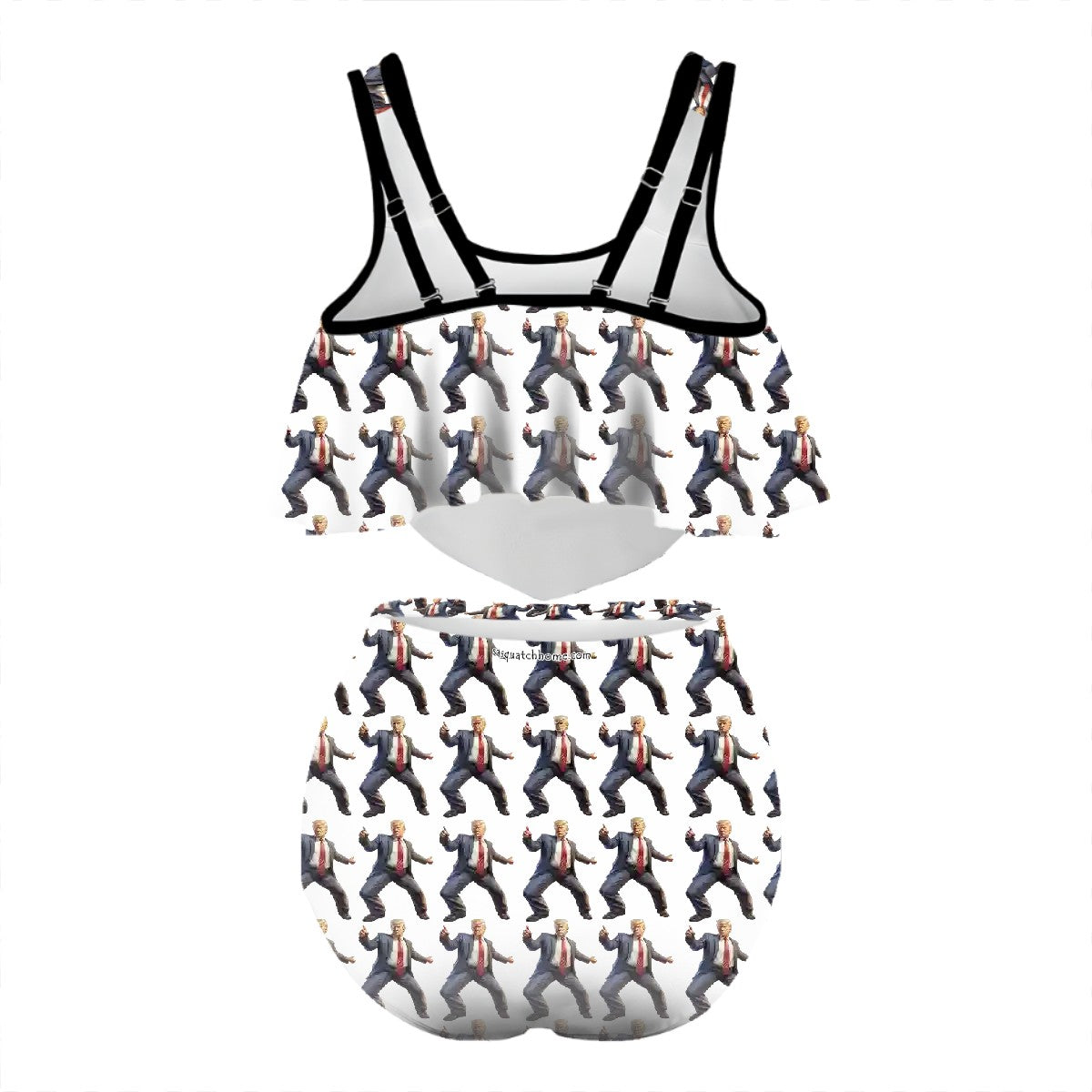 20 Donald Trump Designs, Plus Size Women Bikini Flowy Ruffle Top Swimsuit
