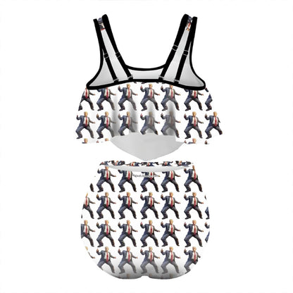 20 Donald Trump Designs, Plus Size Women Bikini Flowy Ruffle Top Swimsuit
