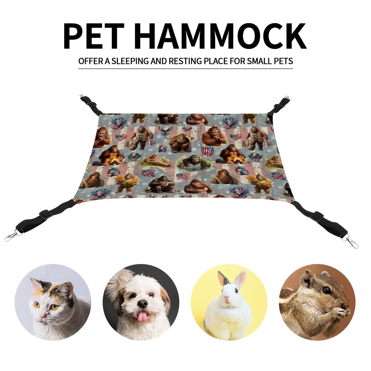 20 Bigfoot / Sasquatch Designs, Pet Hammock - Bigfoot / Sasquatch Collection