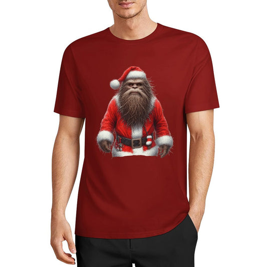 Bigfoot - Sasquatch Santa Short Sleeve Cotton T-Shirt
