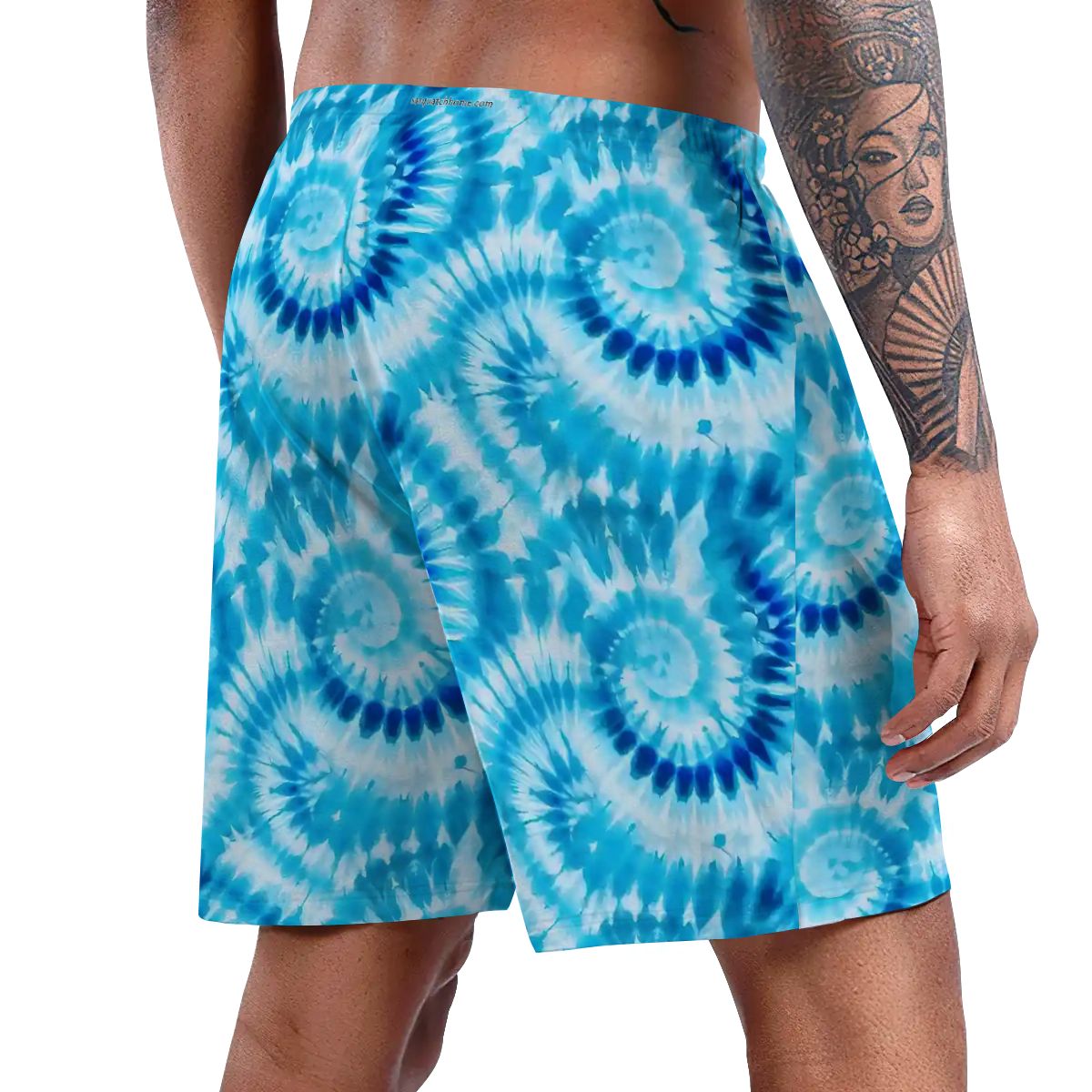 10 Tie Dye Designs, Men’s Polyester, pocketed, pajama Shorts
