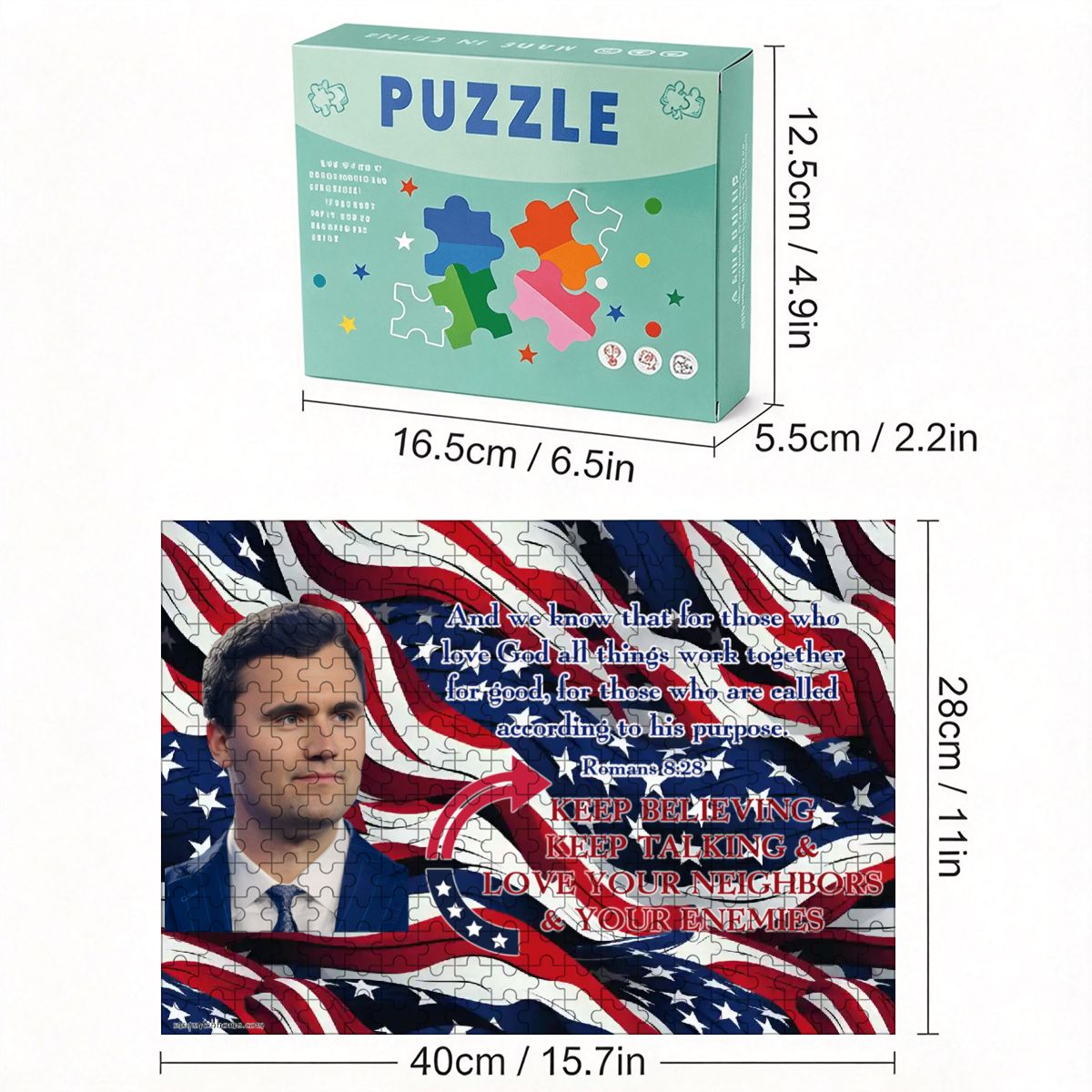 Charlie Kirk 300pcs Horizontal Wooden Jigsaw Puzzles
