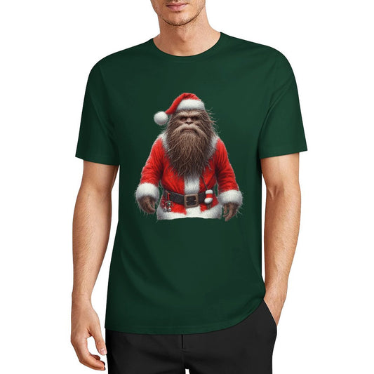 Bigfoot - Sasquatch Santa Short Sleeve Cotton T-Shirt