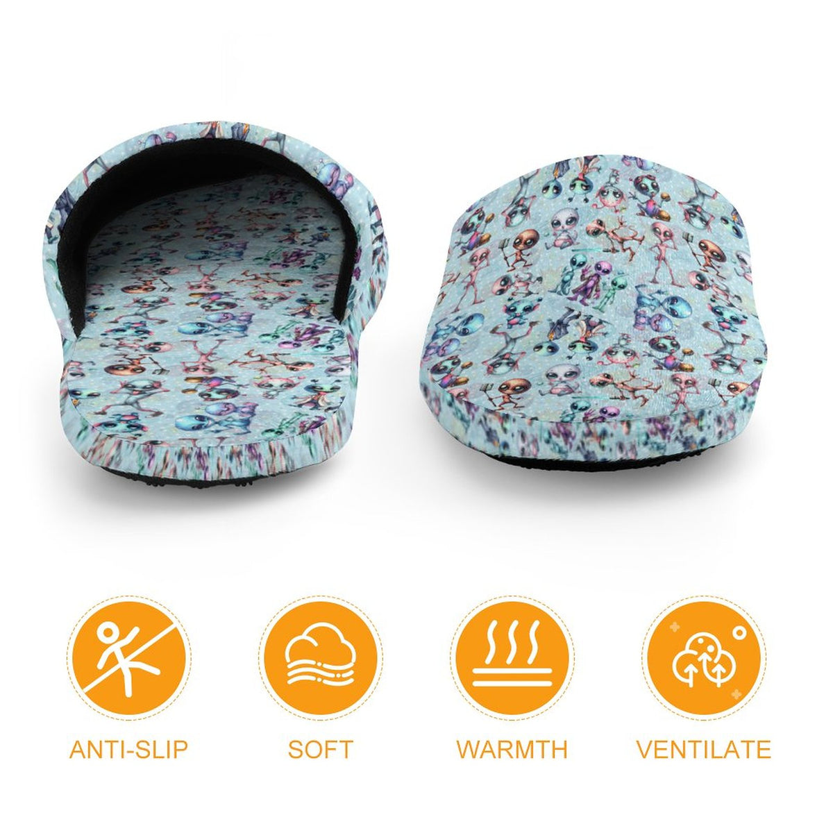 6 Alien Designs Flannel Children's Cotton Slippers