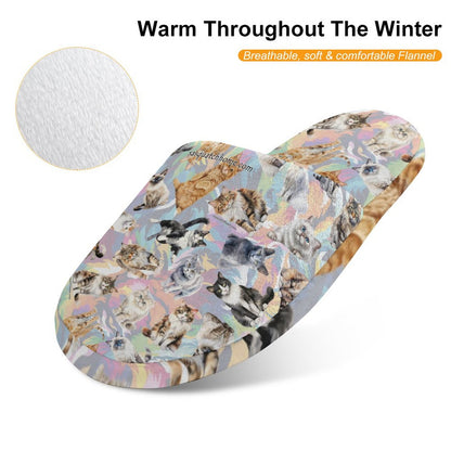 10 Animal Designs, Children's Cotton Flannel Slippers