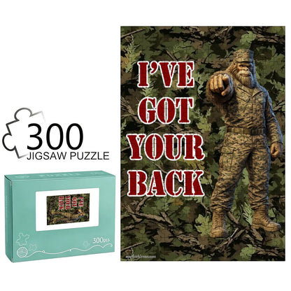 Army Sasquatch "I got your back" 300pcs Wooden Vertical Jigsaw Puzzle