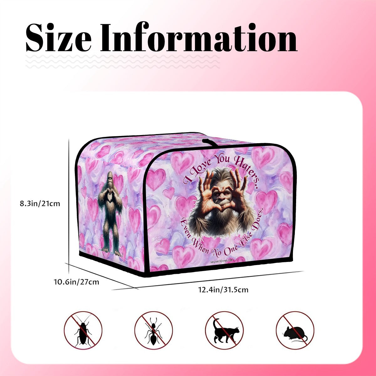 Bigfoot / Sasquatch "I love you haters..", 4 Slice Toaster Cover
