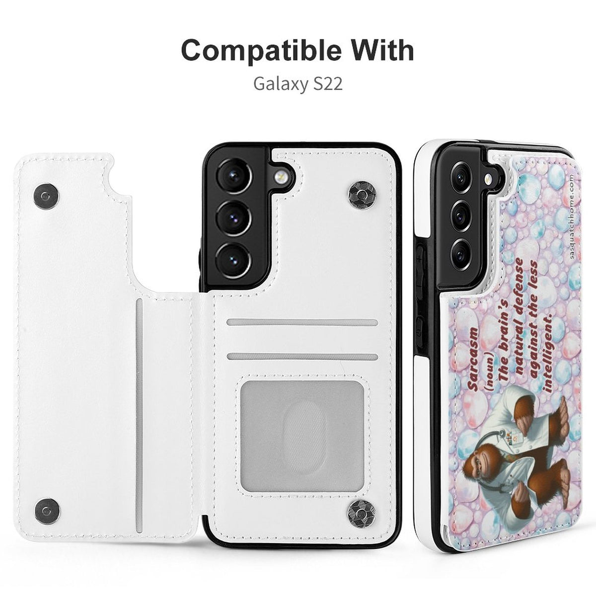 Bigfoot, Sasquatch "Sarcasm.." Definition, Samsung S22 Cell Phone Case / Folding Wallet