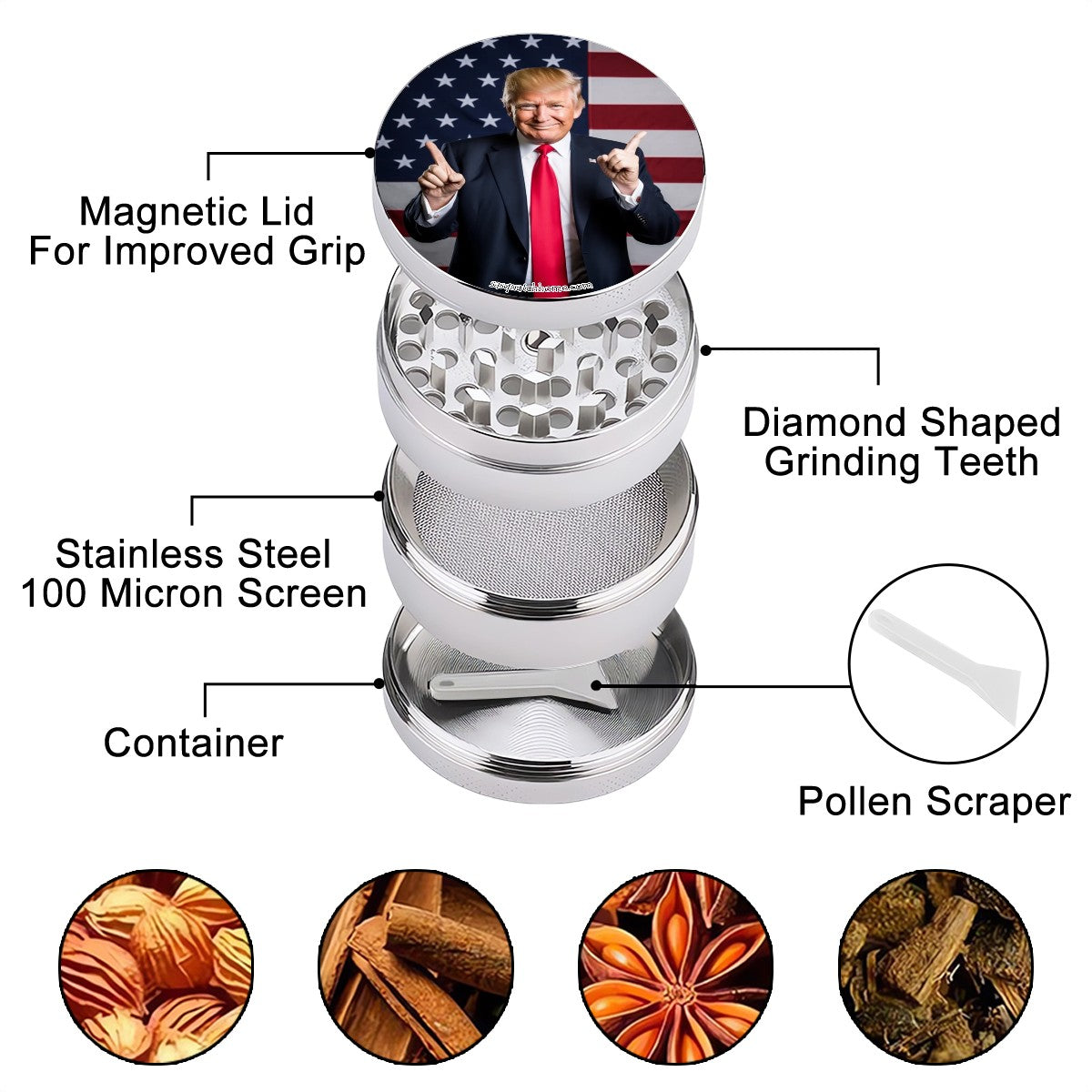 Donald Trump Finger Dance Herb Grinder
