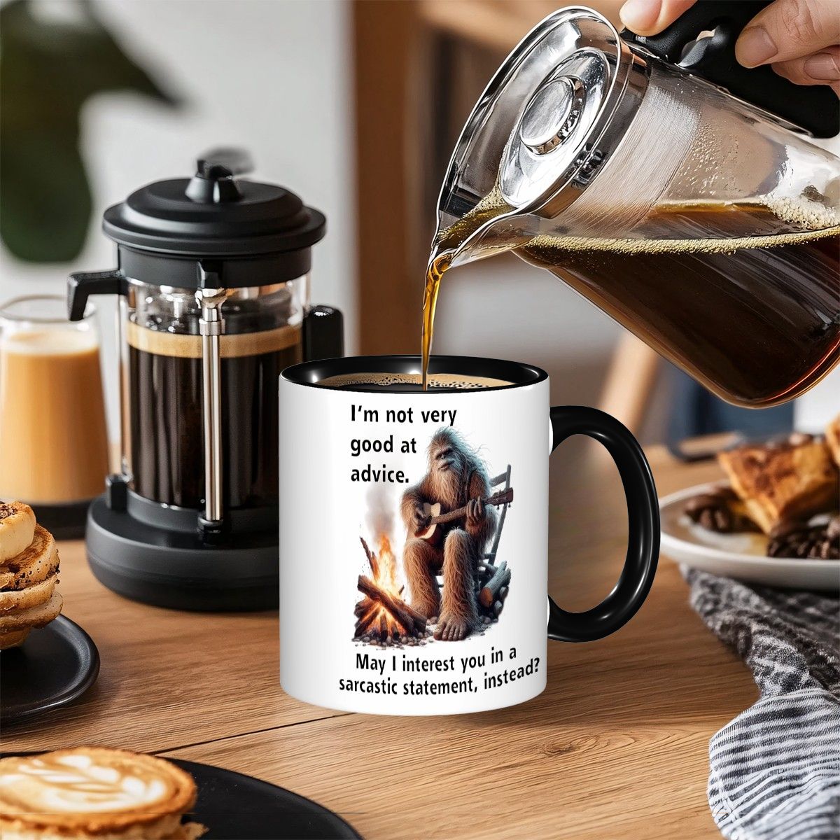 Sarcastic Sasquatch, “ I’m not good at advice” 11.2 Oz Ceramic Coffee Mug