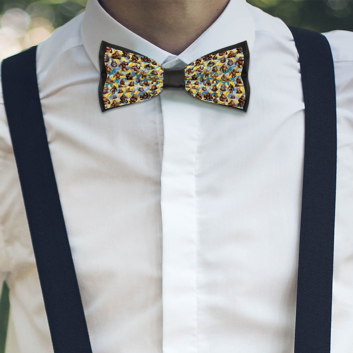 Bigfoot, Sasquatch, Bananas, Polyester BowTie