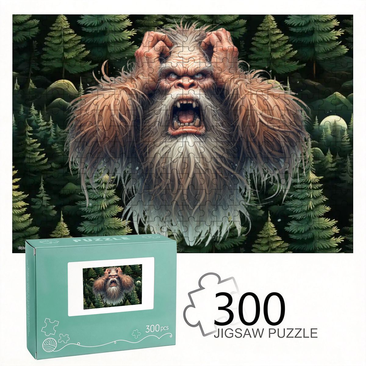 Crazy Sasquatch 300pcs Horizontal Wooden Jigsaw Puzzles