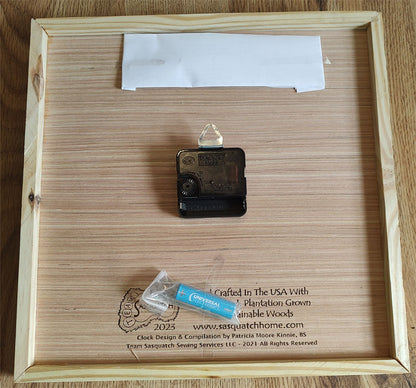 Hand Made Wood "Skeleton" , Laser Etched Mechanic Clocks 2 Sizes