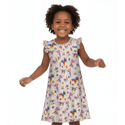 6 Pretty Fairy Designs, Girl's Flutter Sleeve Nightgown
