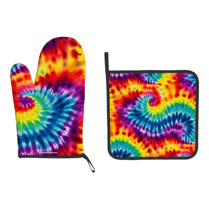 Set of 2 Tie Dye Oven Mitt and Pot Holder - 19 Designs