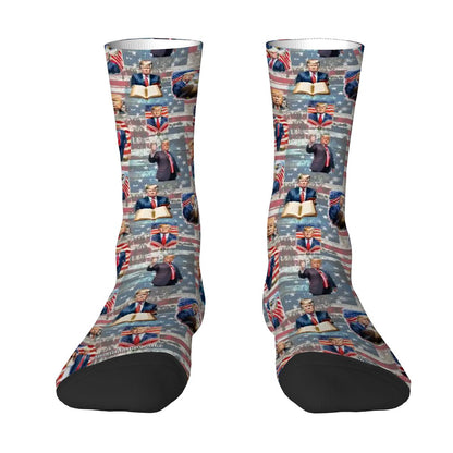 Donald Trump, MAGA, 19 Designs - Polyester Crew Socks, MAGA Socks, Patriotic Socks, Ankle Socks