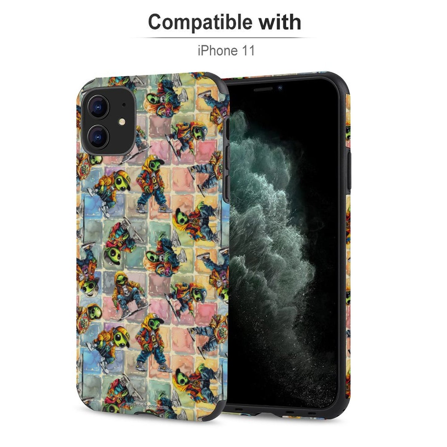 6 Alien Designs, Microfiber iPhone 11 Cases