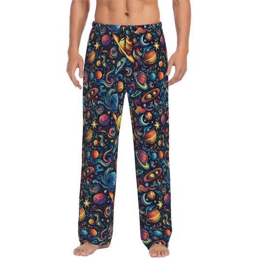 12 Galaxy / Outer Space Designs, Men’s Polyester, Drawstring, Pajama Pants