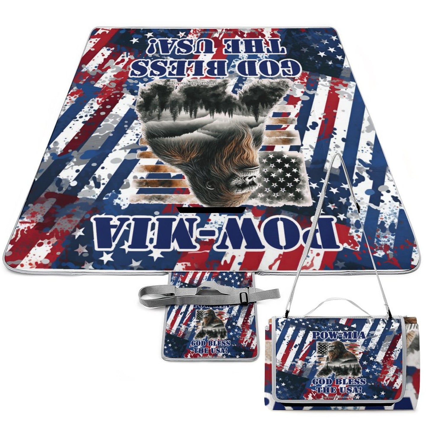 Foldable Zipper Picnic Mat- Blanket 58”x58” w/ Carry Straps