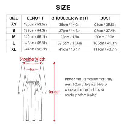 10 Flower Designs Women’s Polyester Turtle Neck Long Dress