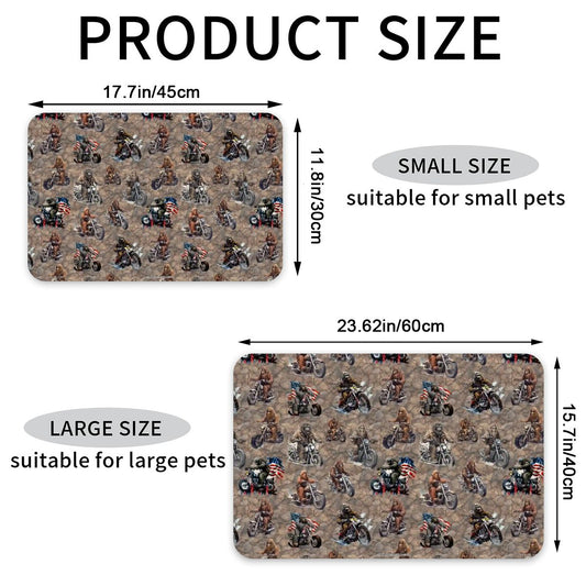20 Bigfoot / Sasquatch Designs, Waterproof Pet Food Mat