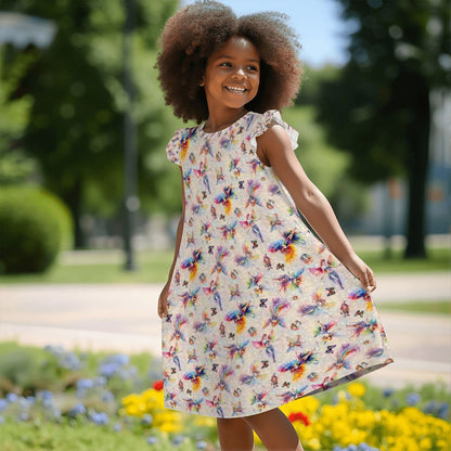 6 Pretty Fairy Designs, Girl's Flutter Sleeve Nightgown
