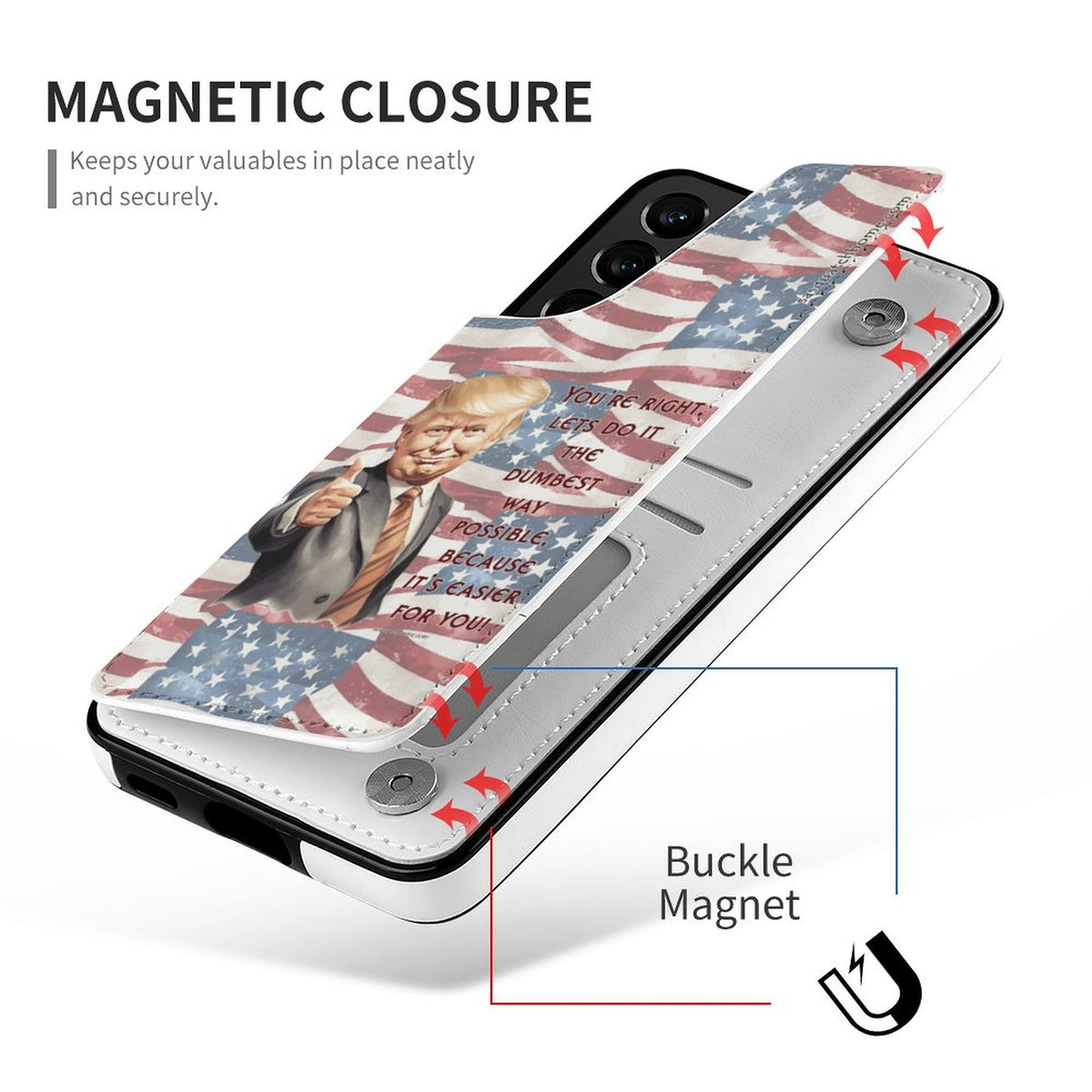Samsung S21 Ultra, Phone Case / Flip Cover Wallet - Donald Trump "You're Right, Lets Do It...."