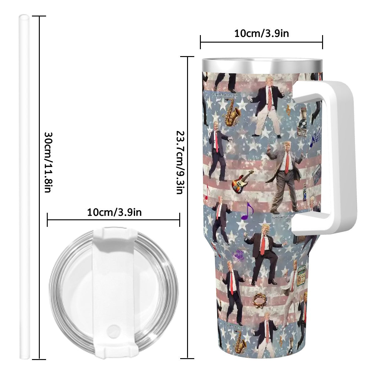 Trump Themed 40 oz Travel Coffee Mug with a Straw
