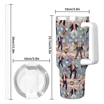 Trump Themed 40 oz Travel Coffee Mug with a Straw